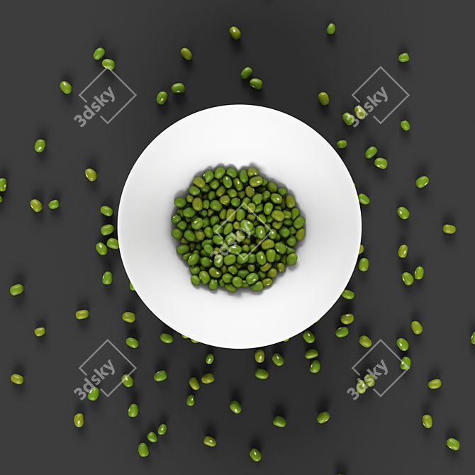 Vintage Green Bean Plant 3D model image 2