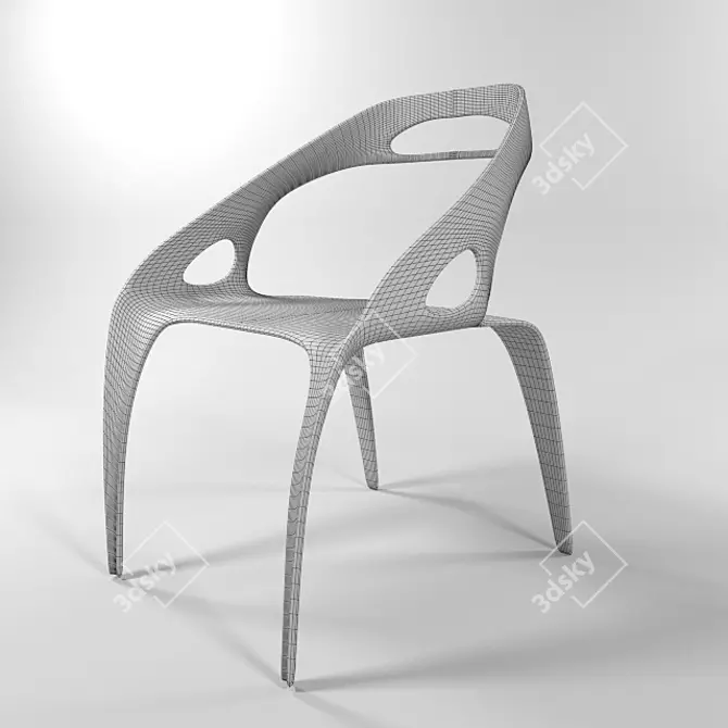 Durable Plastic Chair: Polys: 30,720 3D model image 2