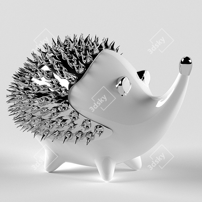 Friendly Hedgehog Figurine: Ceramic, 24cm Height 3D model image 1