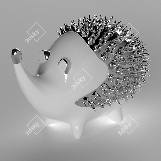 Friendly Hedgehog Figurine: Ceramic, 24cm Height 3D model image 3