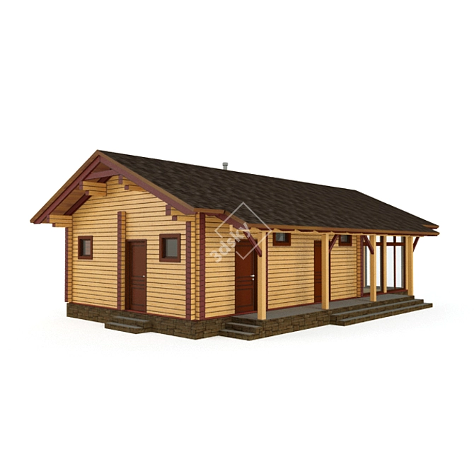 Wooden Bath Residency 3D model image 2