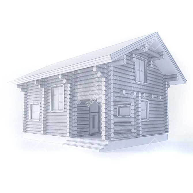 Natural Log House, 200mm Thick 3D model image 2