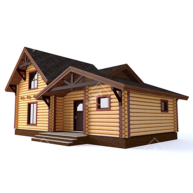 Log Cabin: 200mm Width 3D model image 1