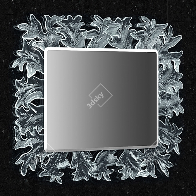 Elegant Rectangular Glass Mirror 3D model image 1