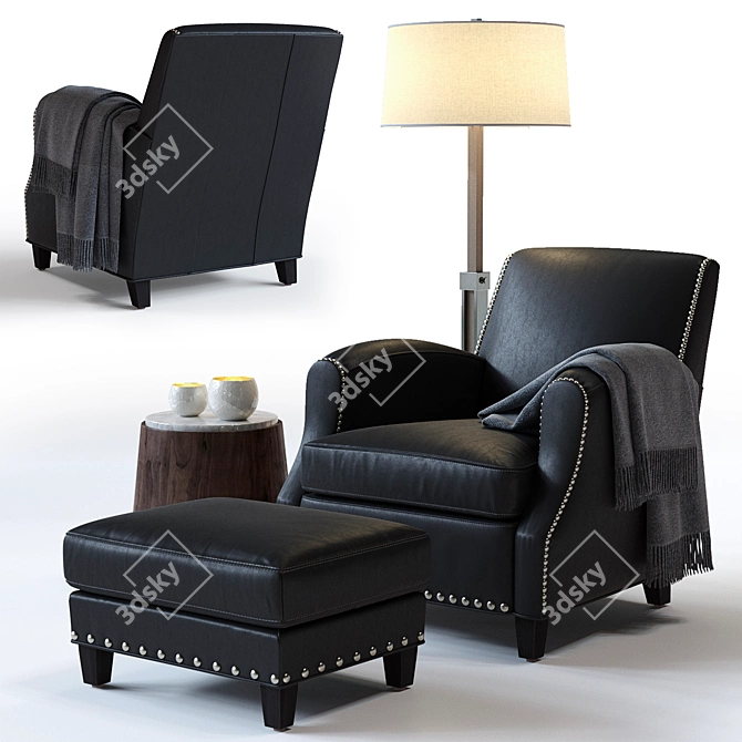 Metropole Leather Chair: Comfortable and Stylish! 3D model image 1