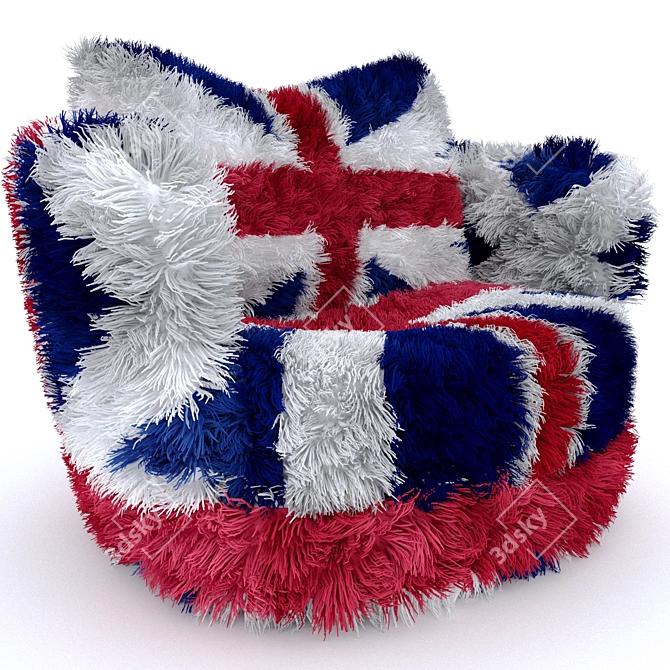 British Flag Floral Armchair 3D model image 1