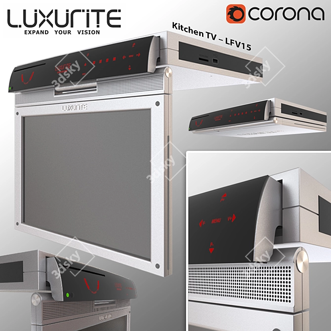 Luxurite Kitchen TV- LFV15: TV & DVD Combo for Luxurious Kitchen Entertainment 3D model image 1