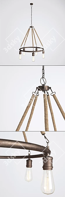 Anette 5-Light Loft Chandelier 3D model image 2