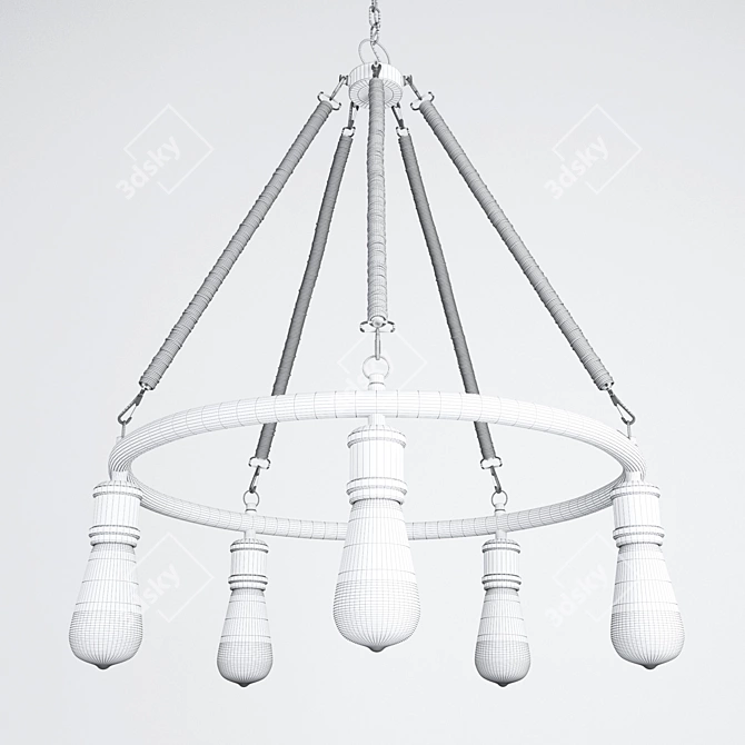 Anette 5-Light Loft Chandelier 3D model image 3