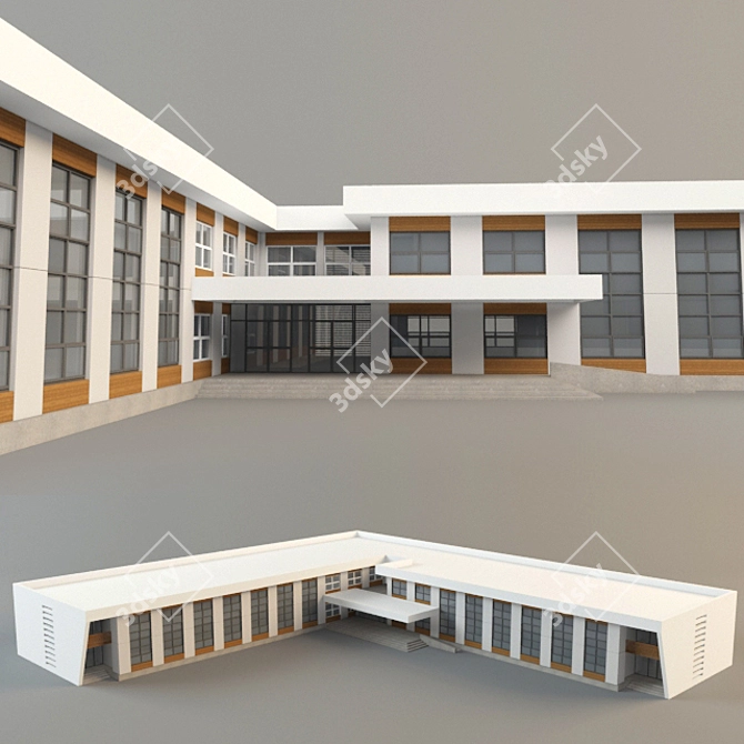 Innovative Learning Space: Modern School Building 3D model image 1