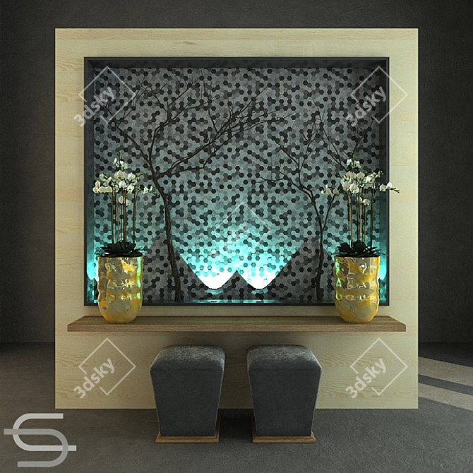 Elegant Wall Décor Panel 3D model image 1