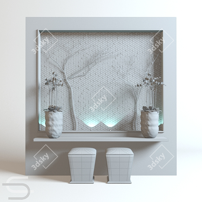 Elegant Wall Décor Panel 3D model image 3