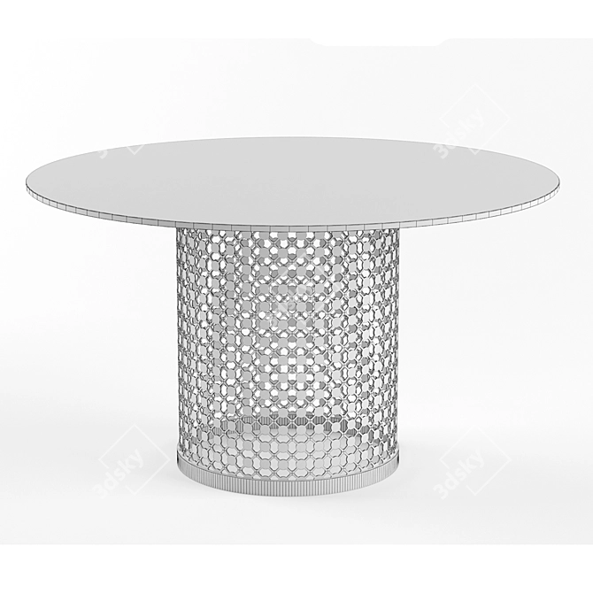 Elegant Gold Dining Table 3D model image 2