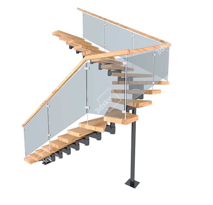 Versatile Space Saver Stairs 3D model image 1