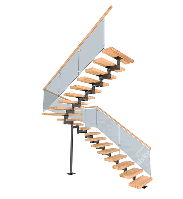 Versatile Space Saver Stairs 3D model image 3