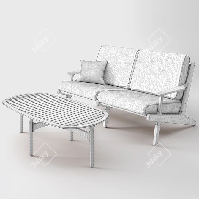 Gloster Bay Lounge Sofa Set 3D model image 2