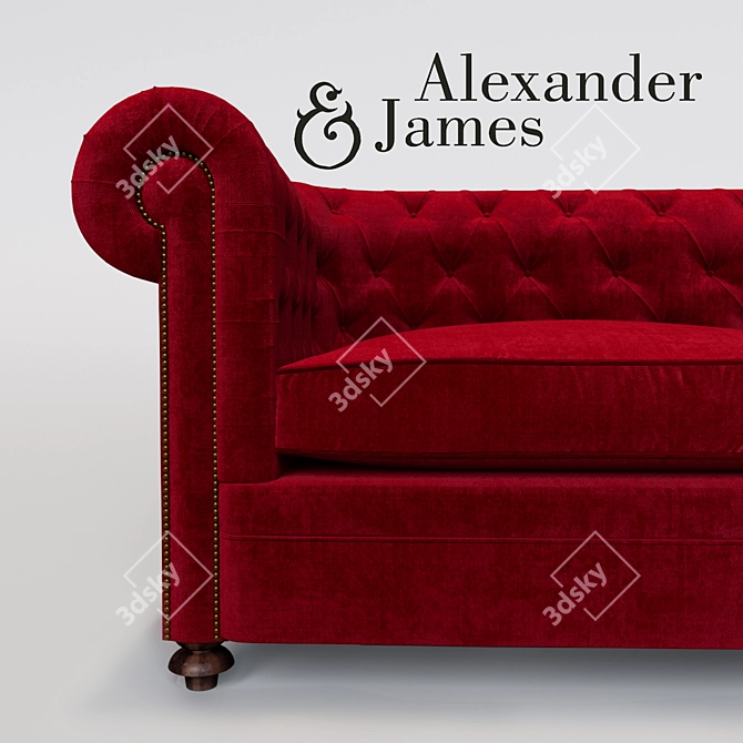  Luxe Comfort: Abraham Junior Grand Sofa 3D model image 2