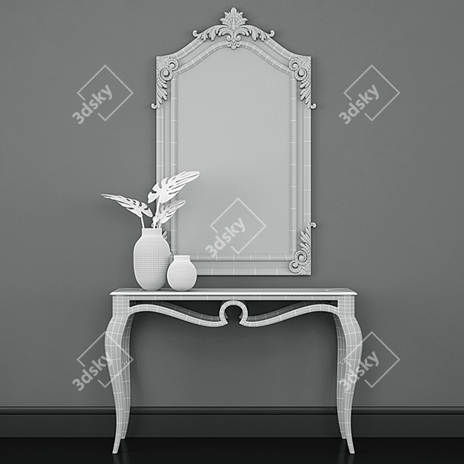 Elegant Chippendale Mirror: Timelessly Classic Design 3D model image 3