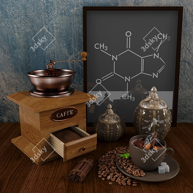 Title: Textures-in-One Coffee Set 3D model image 1