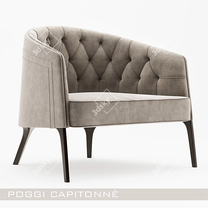 Luxurious Poggi Capitonne Chair 3D model image 1