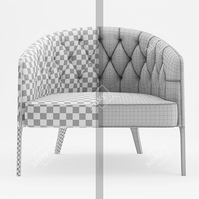 Luxurious Poggi Capitonne Chair 3D model image 3