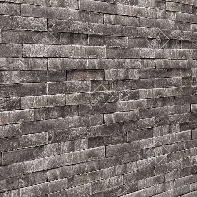 Sleek Slate Wall Tiles 3D model image 1