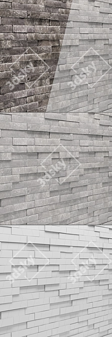 Sleek Slate Wall Tiles 3D model image 3