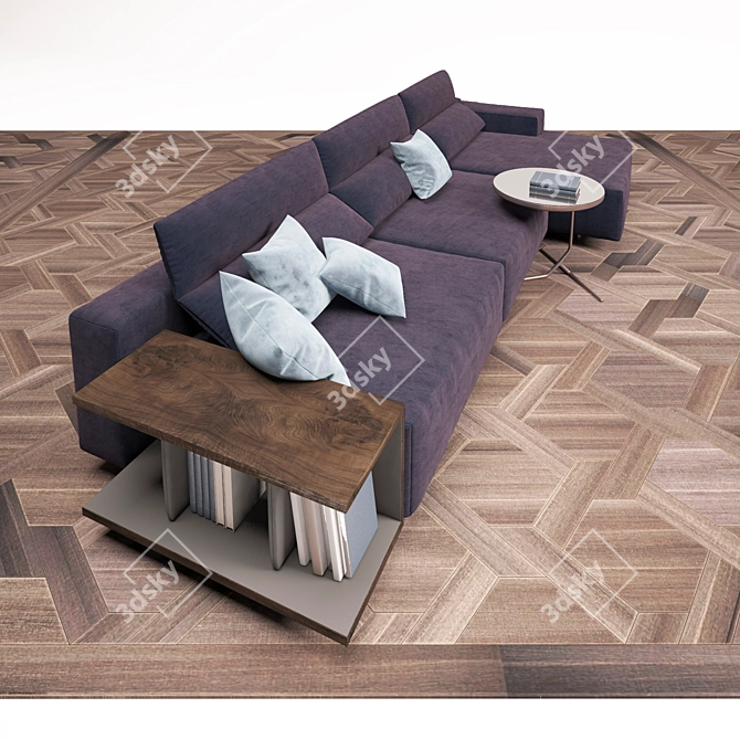 Vintage Parquet Surrounds Poltrona Frau Bullit 3D model image 1