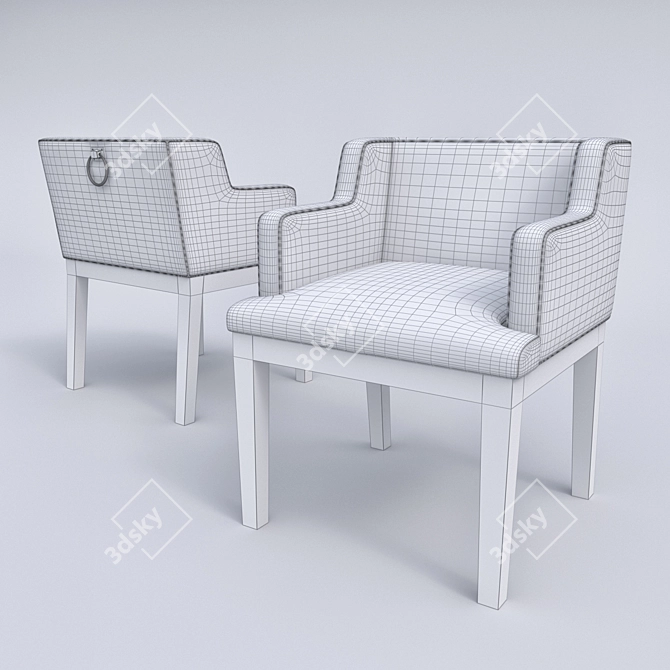 MHLIVING Hardwood Chair: Elegant and Versatile 3D model image 3