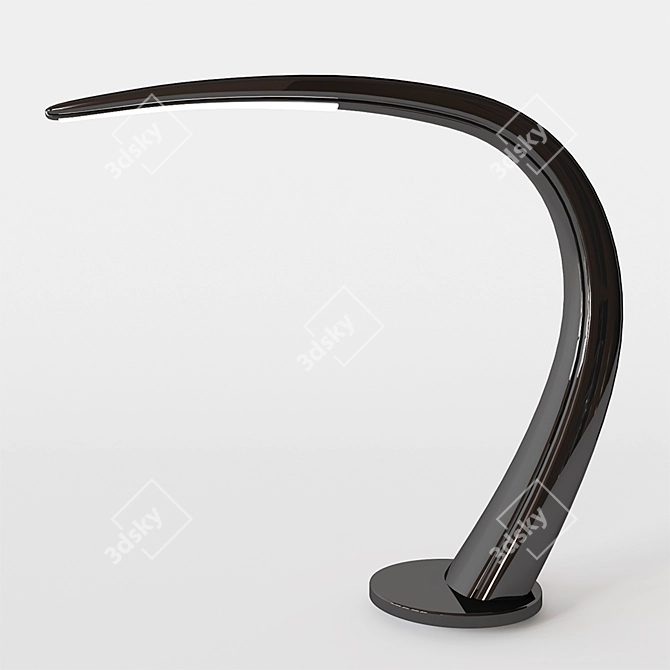 Sleek Steel LED Table Lamp 3D model image 2