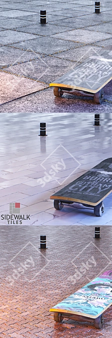 Versatile Sidewalk Pavers | High-Quality Tiles 3D model image 2