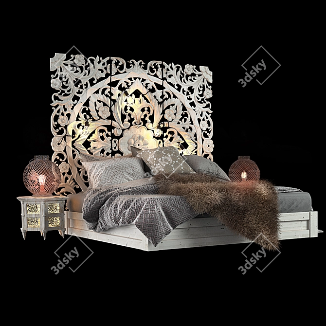 Oriental Dream Bed 3D model image 1