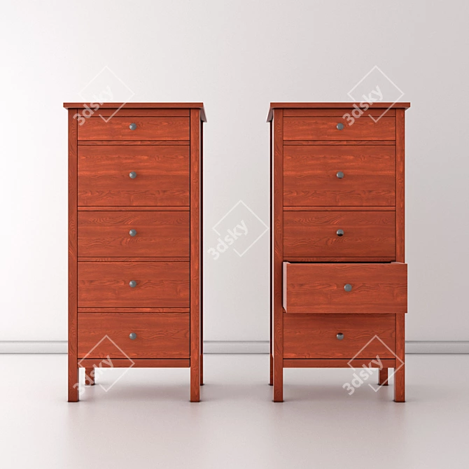 Russet Pine Chest of Drawers 3D model image 1