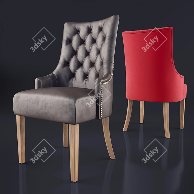 Luiza Classic Chair with Back Capitone 3D model image 1