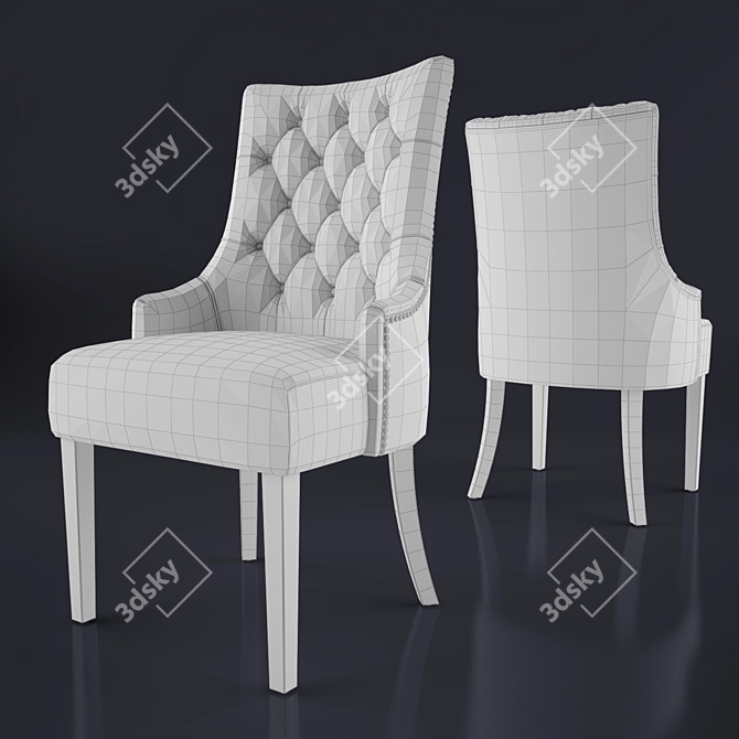 Luiza Classic Chair with Back Capitone 3D model image 2