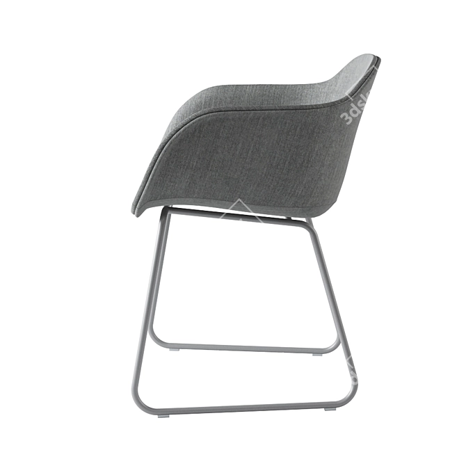 Contemporary Muuto Fiber Armchair 3D model image 3