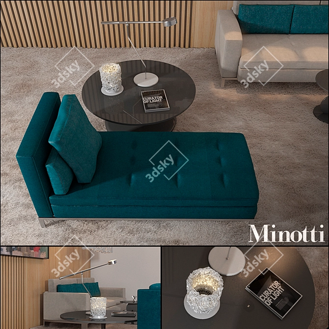 Title: Elegant Minotti Furniture Set 3D model image 2
