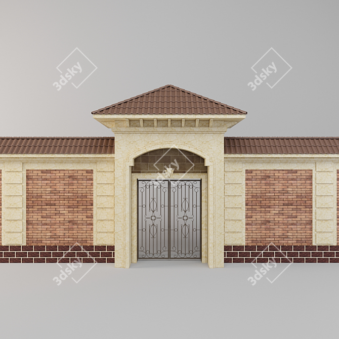 Elegant Textured Entrance 3D model image 2