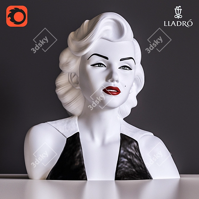 Elegant Marilyn Monroe Porcelain Sculpture 3D model image 1