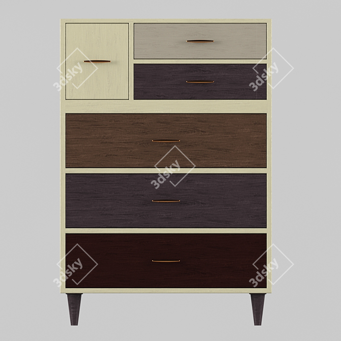 Versatile 6-Drawer Wardrobe in Multiple Colors 3D model image 2