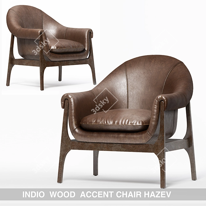 INDIO Wood Accent Chair 3D model image 1