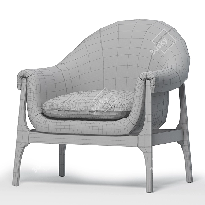 INDIO Wood Accent Chair 3D model image 3