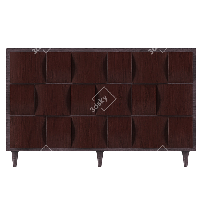 TRIBECCA HOME Wooden Woven 6-drawer Dresser 3D model image 2