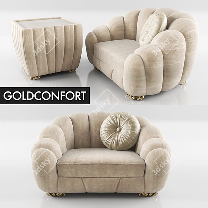 Luxury Pearl Armchair Set 3D model image 1