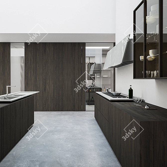 Modulnova Kitchen Float Rovere: Modern Floating Kitchen Island 3D model image 2