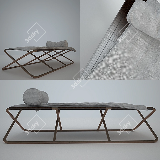 Rimini Deckchair by Baxter: Outdoor Relaxation in Modern Industrial Design 3D model image 1