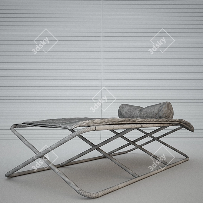 Rimini Deckchair by Baxter: Outdoor Relaxation in Modern Industrial Design 3D model image 2