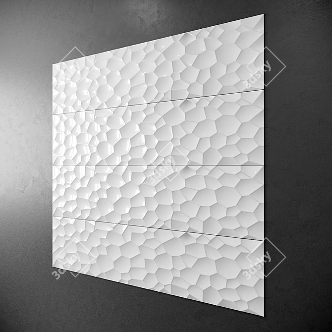 Glossy White Ceramic Wall Tile 3D model image 2