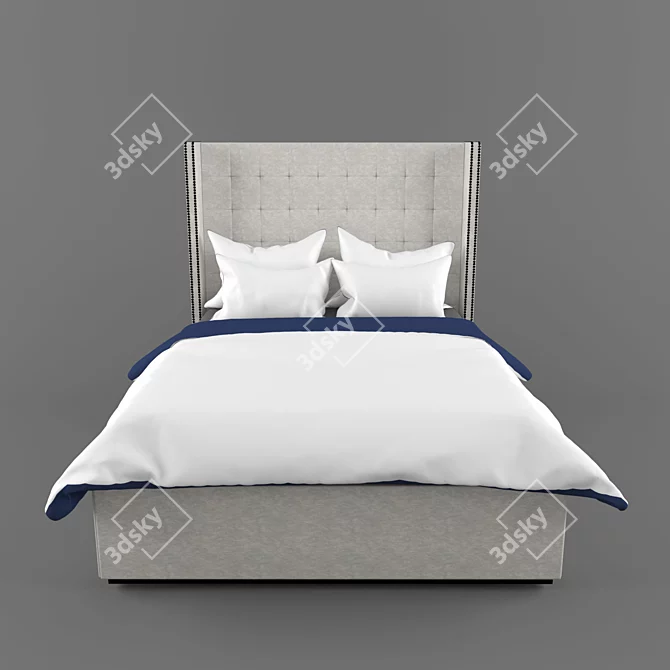 Elegant Portland Bed: London Style 3D model image 2