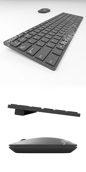 Title: Microsoft Designer: Enhanced Keyboard & Mouse Set 3D model image 2